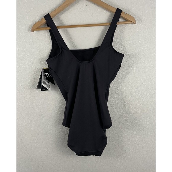 TYR Womens 6 Black Aqua Controlfit U Back Chlorine Resistant One Piece Swimsuit - Picture 8 of 8